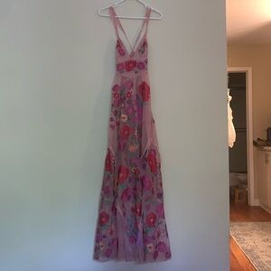 For Love And Lemons Pink Floral Maxi Dress